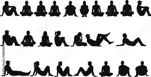 "Silhouette people sitting relaxation meditation yoga mindfulness calm serene peaceful wellness spiritual balance harmony tranquility inner peace posture outdoor healthy lifestyle"