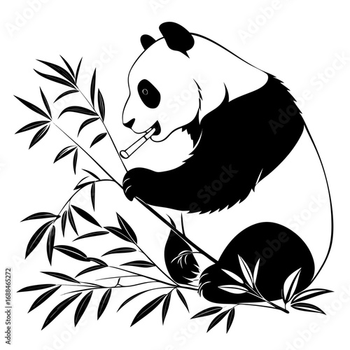 panda and bamboo