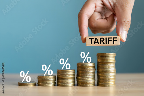 Wooden Blocks Spell Tariff Representing Trade Finance Implications