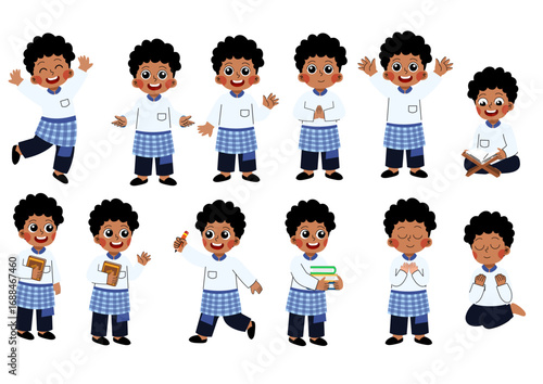 a illustration of muslim boy 