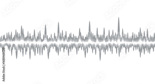 Monochrome audio waveform: minimalist design of sound pulse
