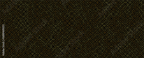 Golden Arabic Ornament Geometric Maze Pattern Labyrinth Background For Premium Cosmetic Branding, Perfume Packaging, Jewelry, Fashion, Oriental Decor. Luxury Modern BG Design. Vector Illustration