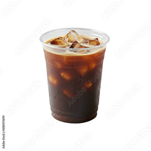 Ice americano or black coffee on transparent background PNG Generative AI