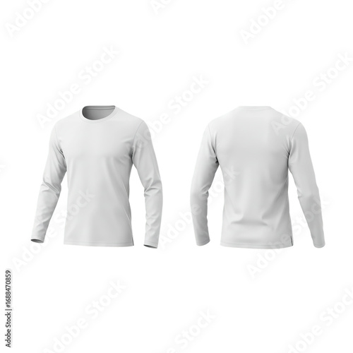 White long sleeve mockup on transparent background PNG Generative AI