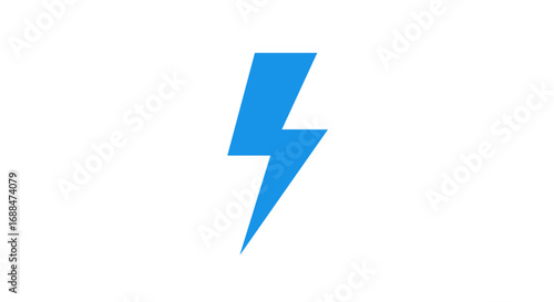 Blue lightning bolt icon on white background