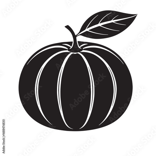 Black tangerine Silhouette Vector, High Quality Illustration on White Background