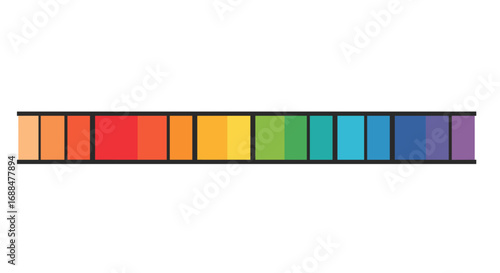 Colorful gradient bar with spectrum from red to purple in minimalist style