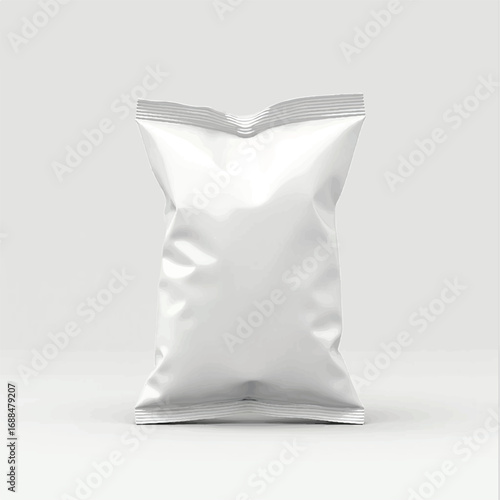 3D Chips, snacks packing bag mockups, Mockup Blank Foil Food Stand Up Pouch Snack Sachet Bag Packaging. Illustration Isolated On White Background.Potato chips packaging design Reaalistic 3d icon