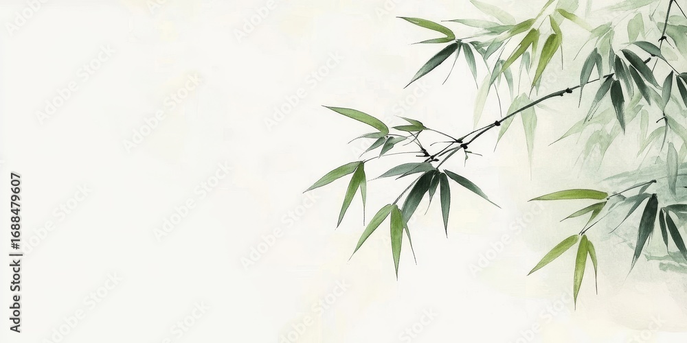 Obraz premium Delicate Bamboo Branches Against a Soft Background