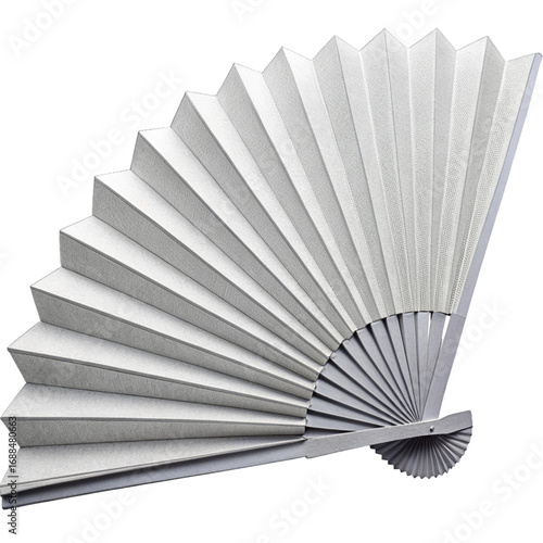 Elegant pleated fan unfolds with modern texture, offering a sophisticated accessory for stylish events and personal comfort.