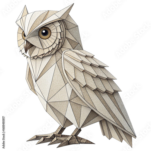 Elegant geometric owl art captures wisdom and modern design, perfect for sophisticated branding and creative projects.