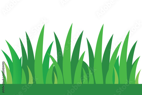 Vibrant Green Grass Lush, Fresh, and Simple Design on White