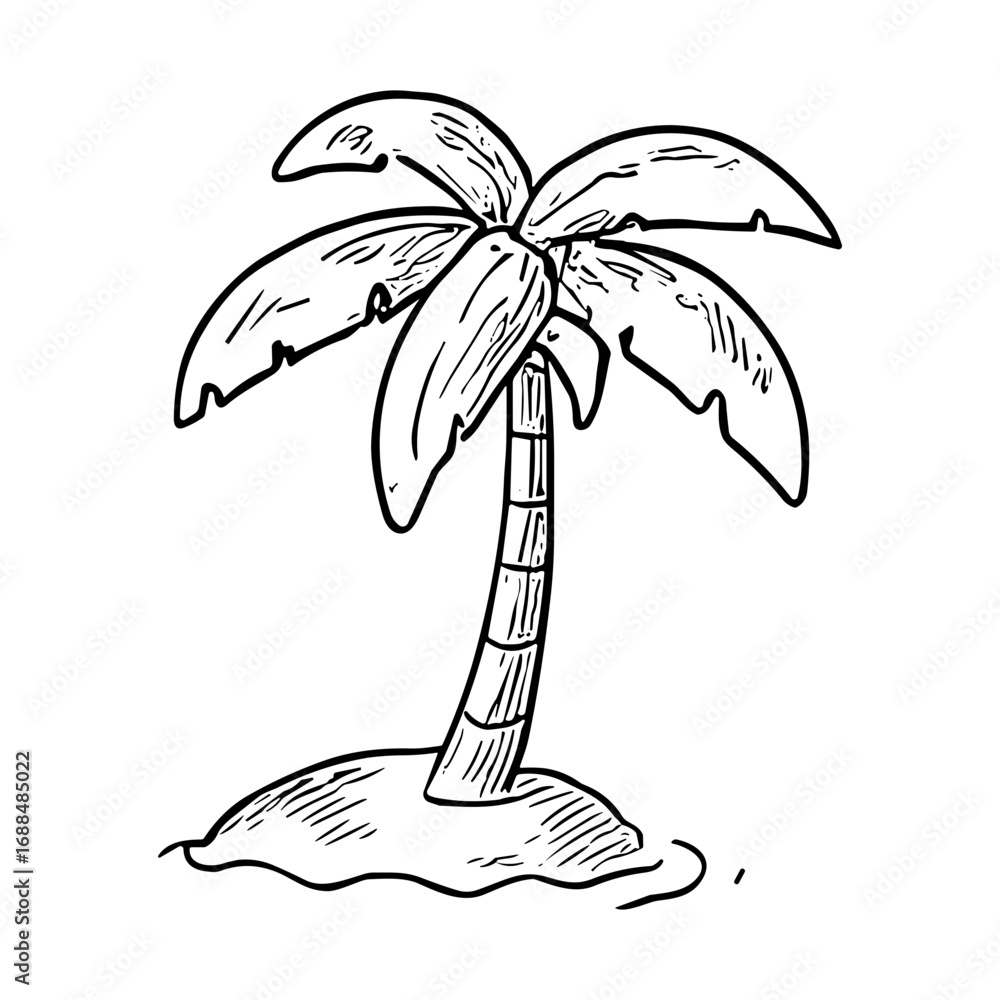 Fototapeta premium Palm Tree on Island