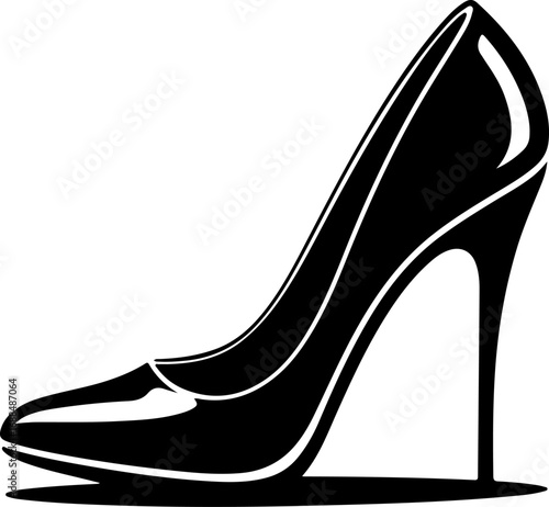 high heel shoe silhouette vector illustration