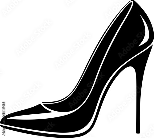 high heel shoe silhouette vector illustration