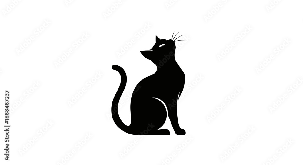 Fototapeta premium Black Cat halloween Silhouette