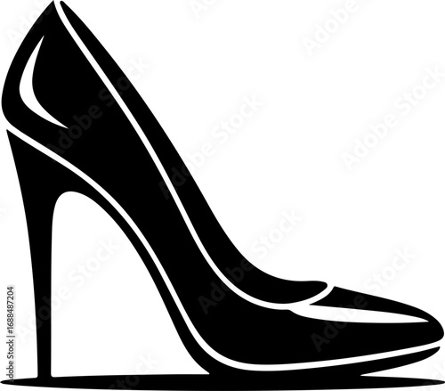 high heel shoe silhouette vector illustration
