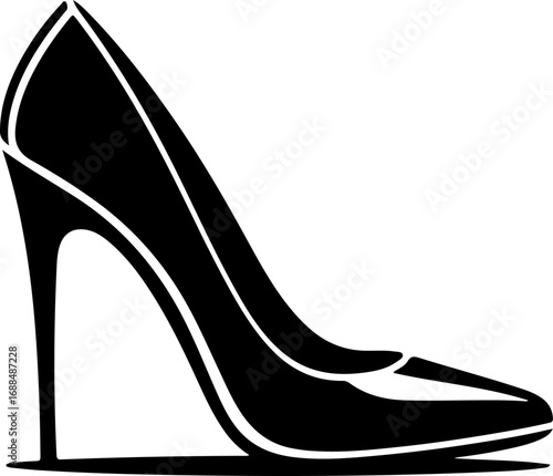 high heel shoe silhouette vector illustration