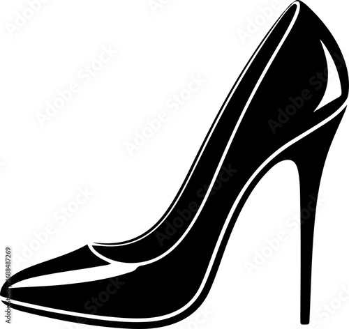 high heel shoe silhouette vector illustration