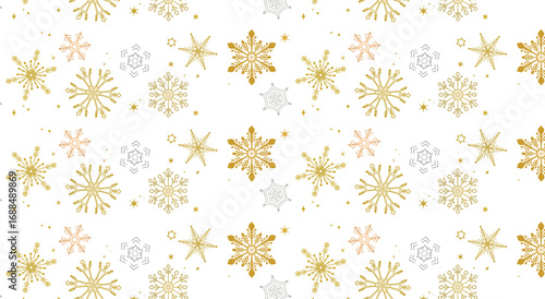 Wallpaper Mural Snowflake Background　Gold　雪の結晶の背景 Torontodigital.ca