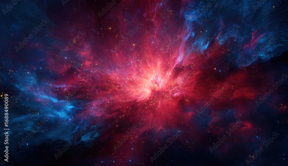 Obraz premium Cosmic nebula explosion, vibrant colors (1)