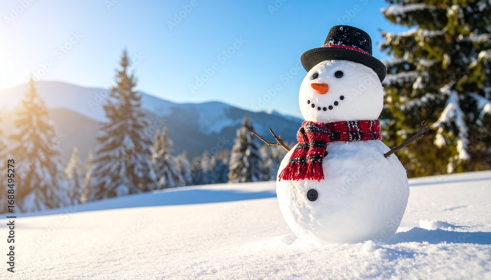 Naklejka premium snowman background