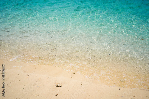 Relax feeling with clear ocean water and white sand beach.