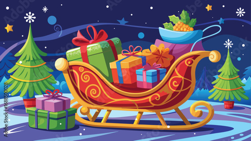 christmas sleigh with gifts
