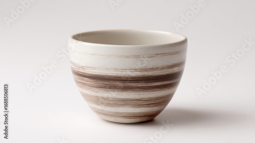 Wallpaper Mural Ceramic Tea Cup with Brown Stripes, and Modern Design. Torontodigital.ca