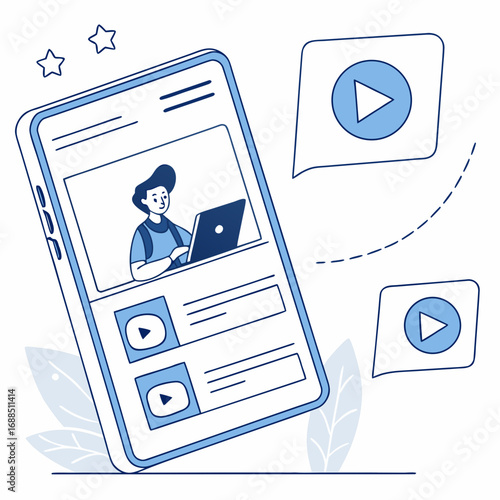 Online course app vector illustration