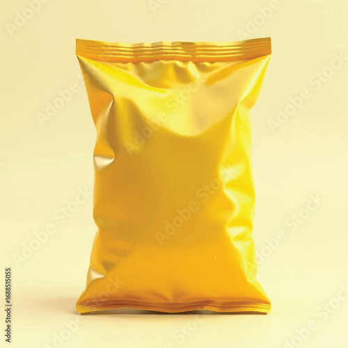 3D Chips, snacks packing bag mockups, Mockup Blank Foil Food Stand Up Pouch Snack Sachet Bag Packaging. Illustration Isolated On White Background.Potato chips packaging design Reaalistic 3d icon