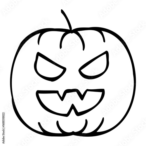 Pumpkin hand drawn icon