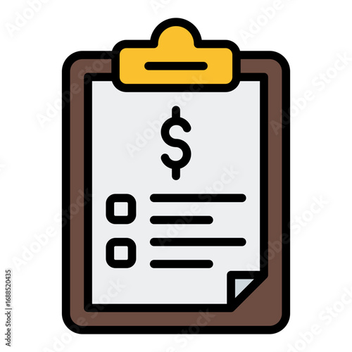 Budget planning icon. Financial management symbol. Expense control and money saving collection. Filled Line Icon