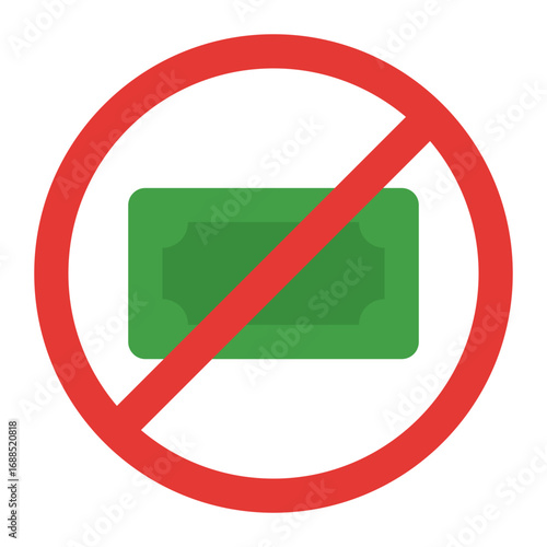 No money icon. Empty wallet symbol. Financial loss and zero balance collection. Flat Icon