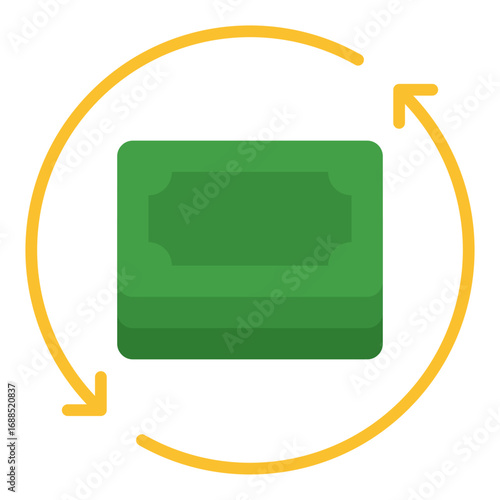Recurring payment icon. Subscription symbol. Automated billing and regular expense collection. Flat Icon
