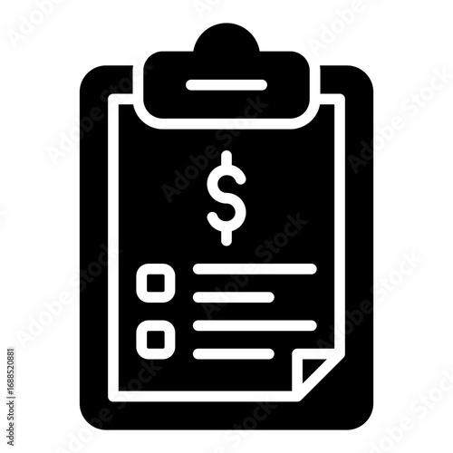 Budget planning icon. Financial management symbol. Expense control and money saving collection. Glyph Icon