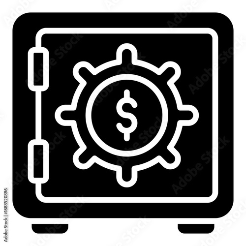 Cash reserve icon. Emergency fund symbol. Financial security and savings money collection. Glyph Icon