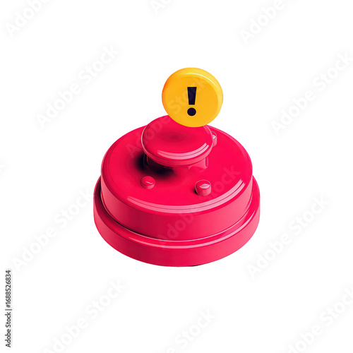 Pink and Yellow 3D Notification Button