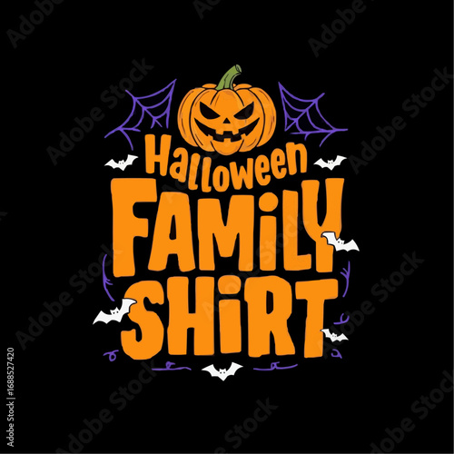 Vector illustration of a spooky Halloween pumpkin background for a scary party celebrationSpooky