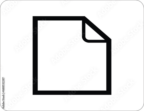 A clean and professional vector icon of a blank document with a folded corner. Ideal for productivity apps, organization tools, and websites requiring file management and document display