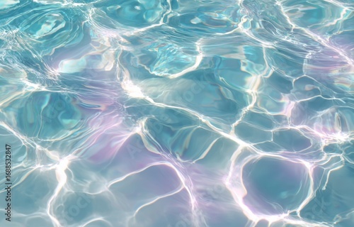 Abstract water surface, rippled turquoise and pastel hues