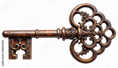 old key isolated on white