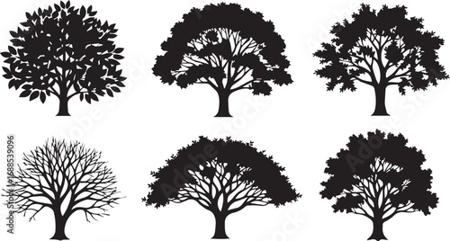 Vector art of collection of tree silhouette for design use