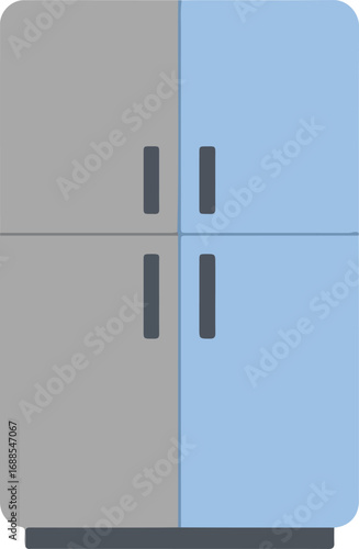 Gray and blue cupboard offering ample storage space for home organization. Perfect for interior design projects, furniture stores, or home improvement websites.