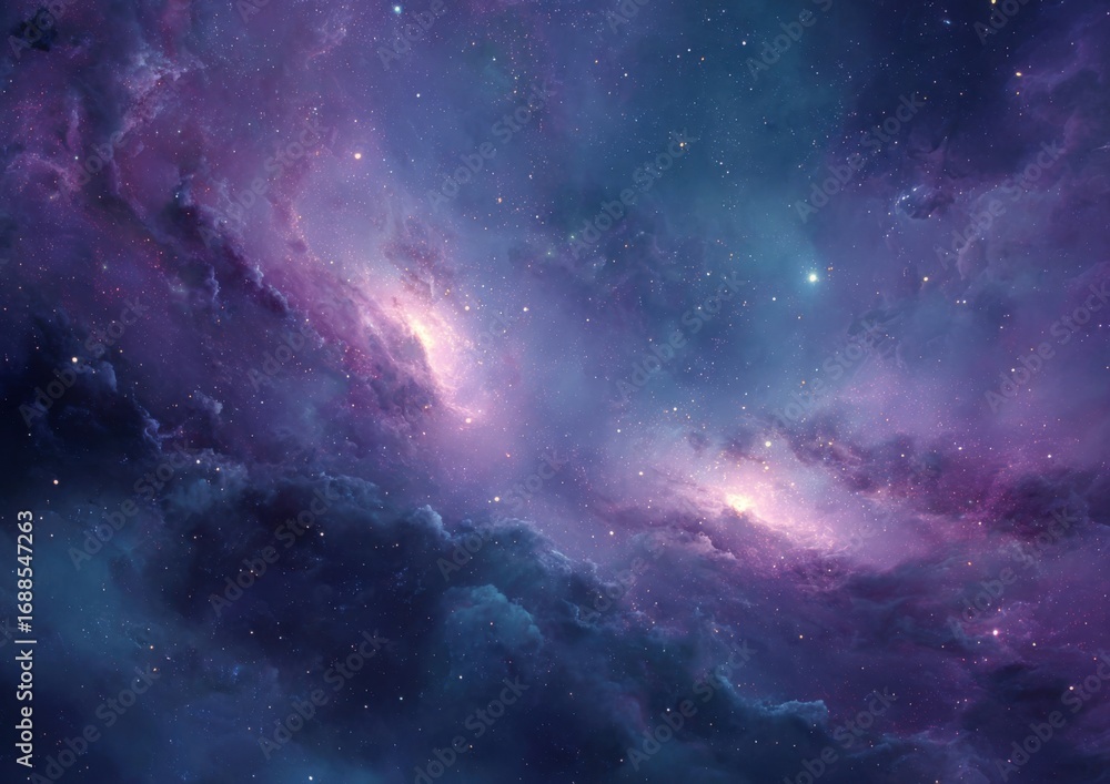 Fototapeta premium Deep space nebula with vibrant hues (1)