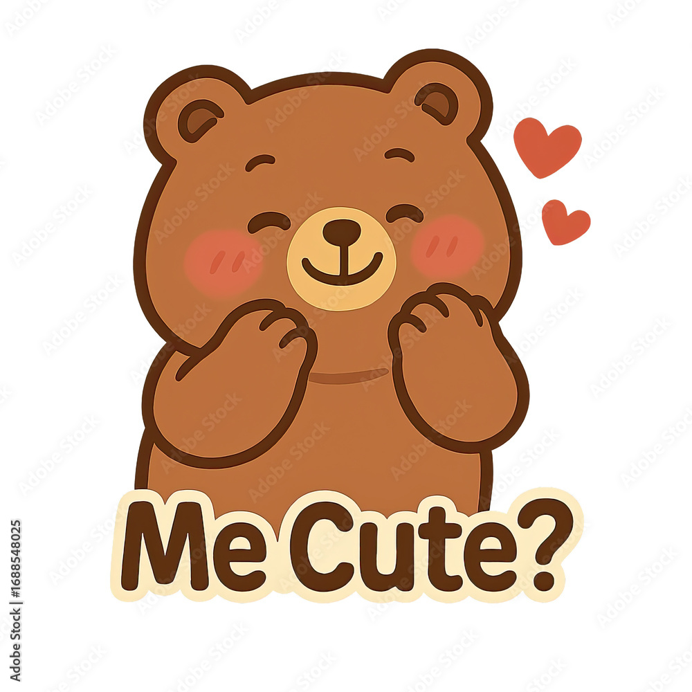 Obraz premium Adorable bear character with a cute expression.