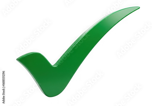 Green checkmark symbol for approval success and correctness confirmation transparent background