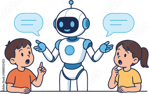 AI helping kids with speech therapy Illustration