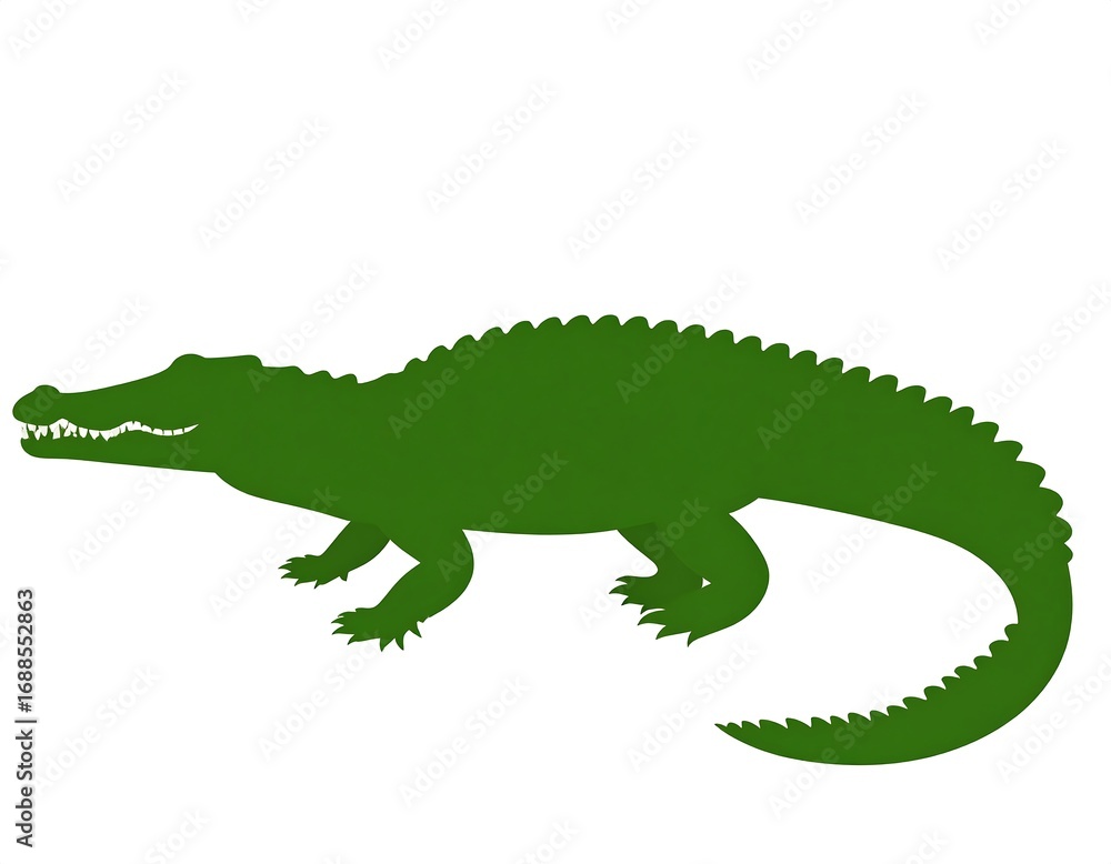 Obraz premium Green crocodile silhouette