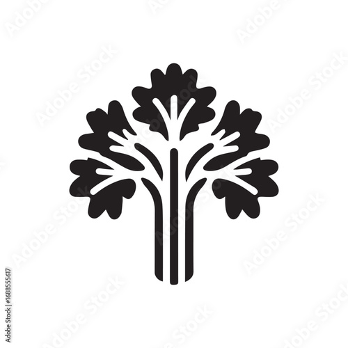 2d celery vegetable logo with white background